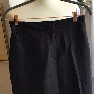 Beautiful black 100% linen wide leg cropped pants/cullottes